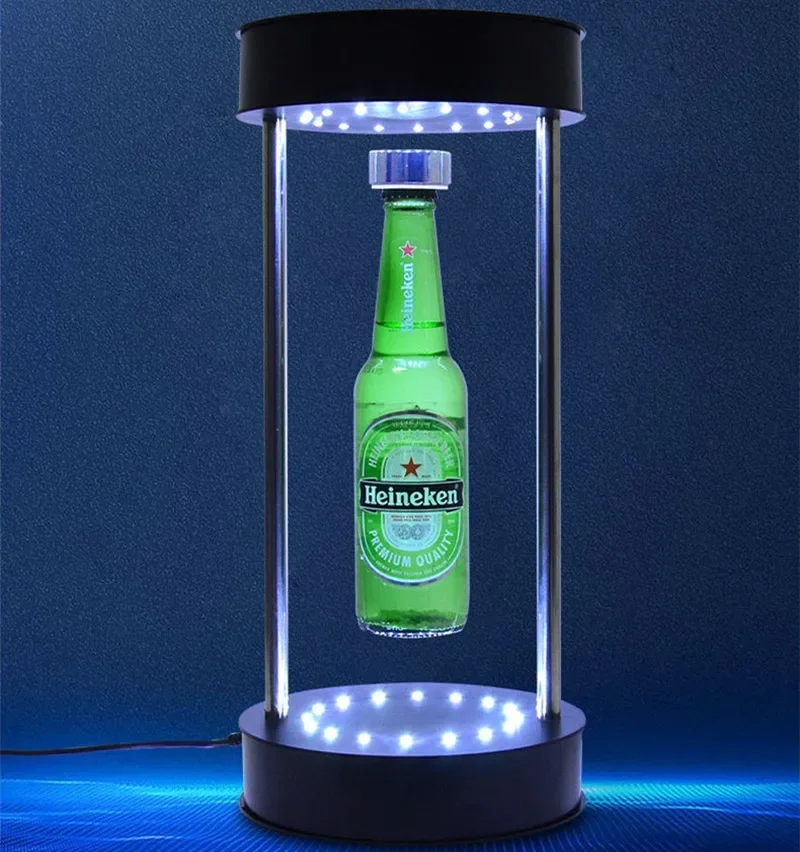 2023 Popular Selling Levitation Beer Advertising Display Racks Magnetic Floating Wine Bottles Display Stand