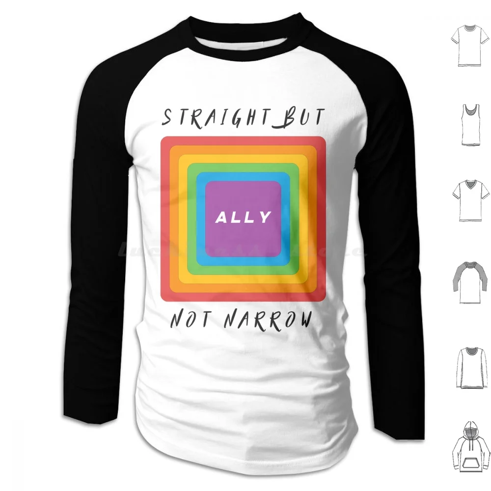 Ally Pride Hoodie cotton Long Sleeve Ally Pride Trans Queer Love Rainbow Equality Pride Flag Pride Month Pride