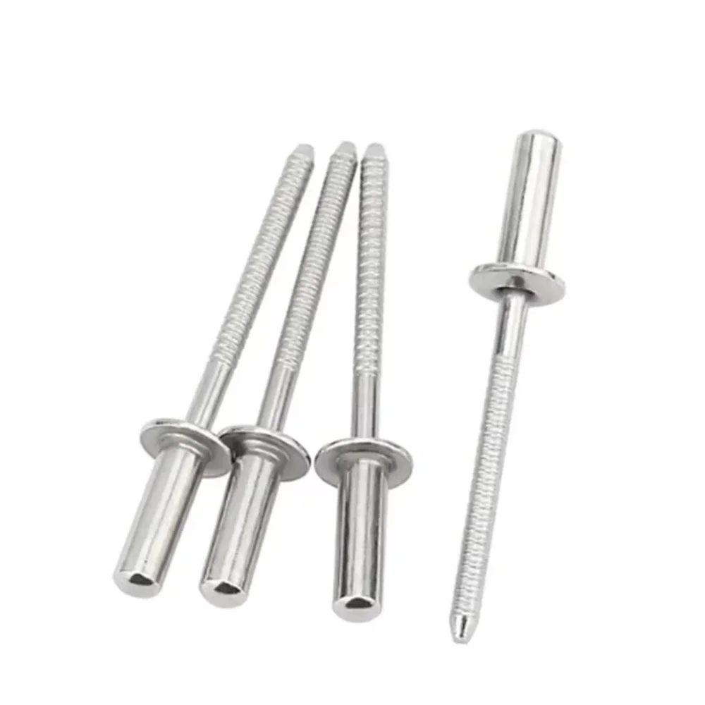 M2.4-M6.4 304 Stainless Steel Round Head Blind Pop Rivets Pull Nails Fasteners Length 4-30mm