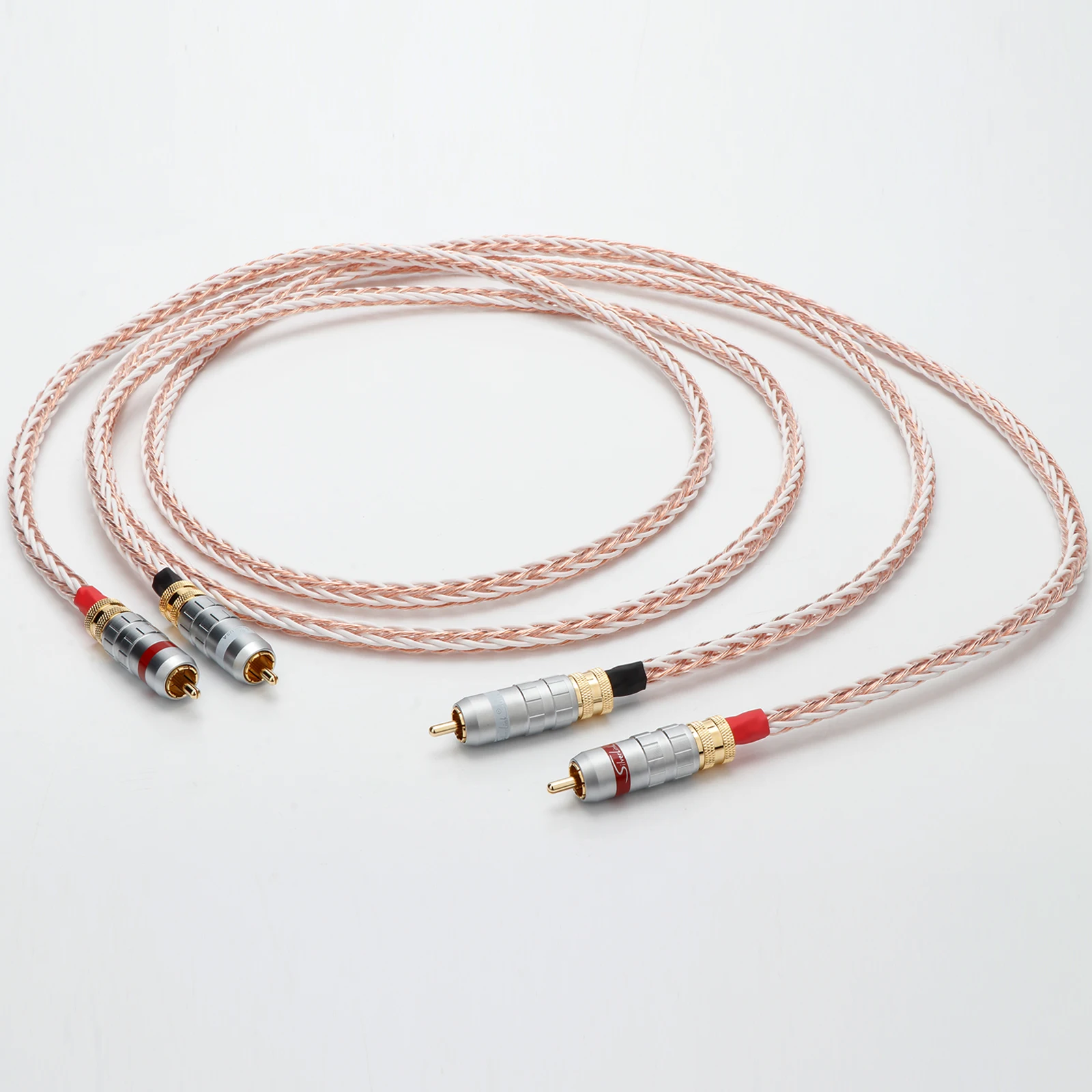 

6TC 12 strands 7N OCC Single Crystal Copper RCA Cable CD Amplifier hifi Interconnect 2RCA to 2RCA Male Audio Cable