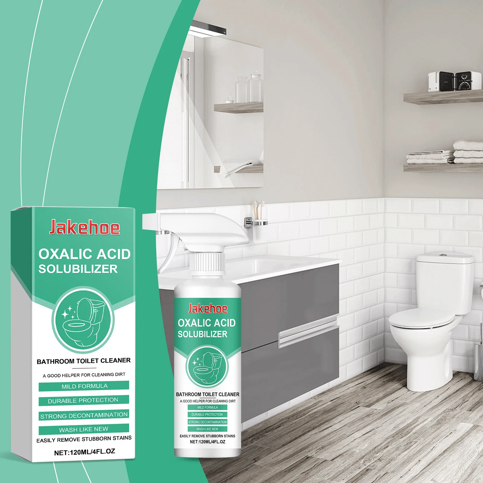 

120ml Toilet Bowl Cleaner Spray, Powerful Limescale & Stain Remover for Ceramic Surfaces, Fresh Scent, Concentrated Formula