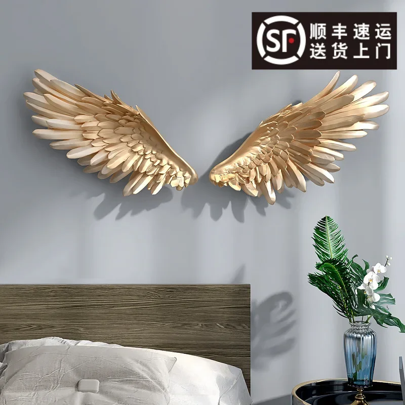 Wings wall decoration Nordic living room TV background wall decoration pendant light luxury dining room bedroom feather