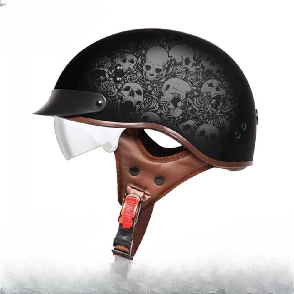 Retro Helmet Motorcycle Vintage German DOT Certification Cycling Helmet Motorcyclist Equipments