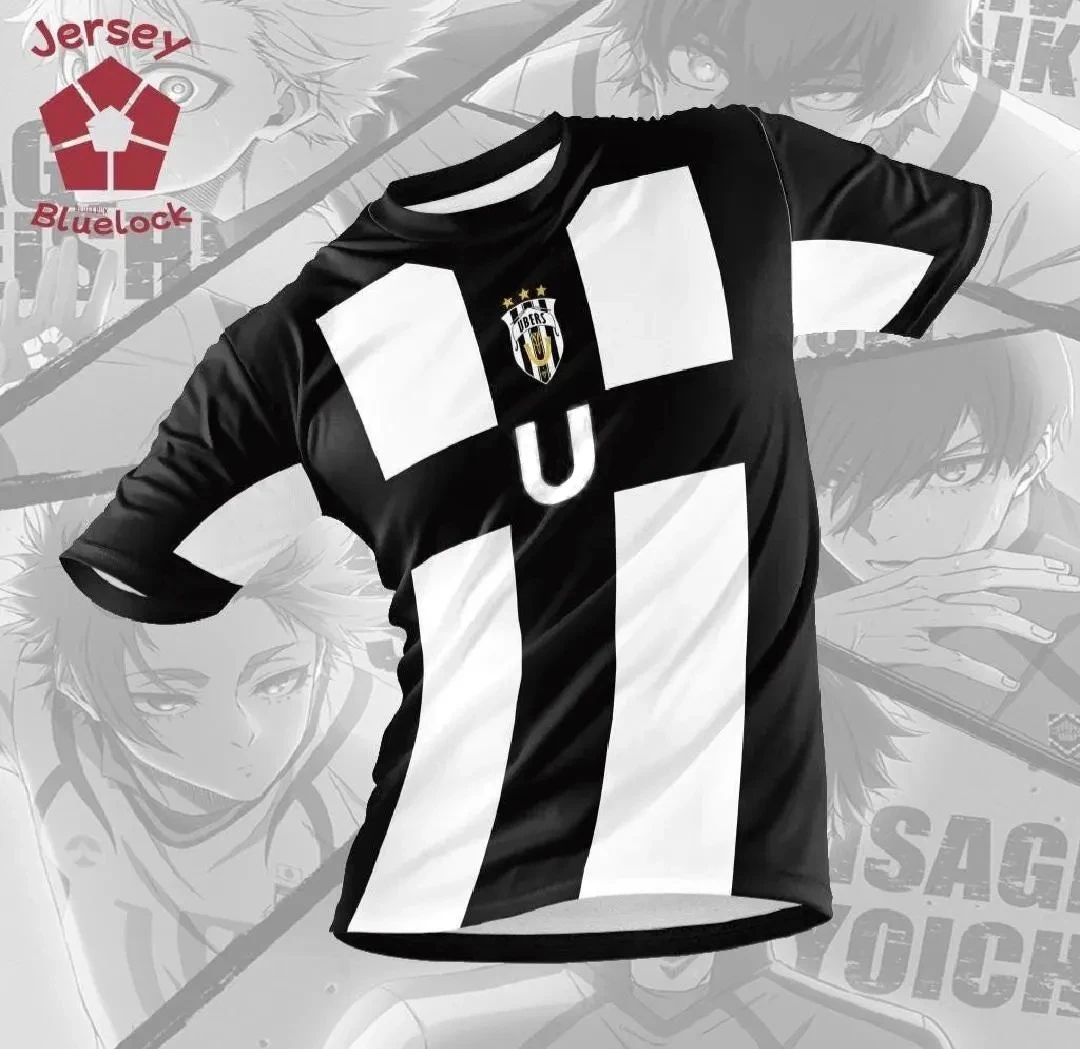 الرجال النساء عارضة الرياضة التي شيرت نمط كرة القدم جيرسي الأزرق قفل أنيمي أوبر الصيف 3D كرة القدم الأنا بارو مثالية للجماهير