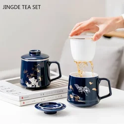 Chinese Ceramic Filter Tea Maker Personal Special Tea Water Separation Cup High-end Office with Handle Tea Cup Household Tea Set