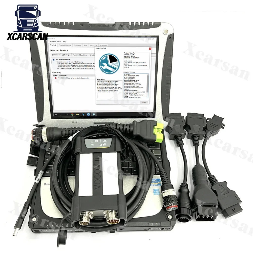 CF19 Laptop 2.8.150 PTT For VOCOM II VOCOM 2 88894000 Diagnostic tool Truck Excavator heavy duty excavator diagnostic tool