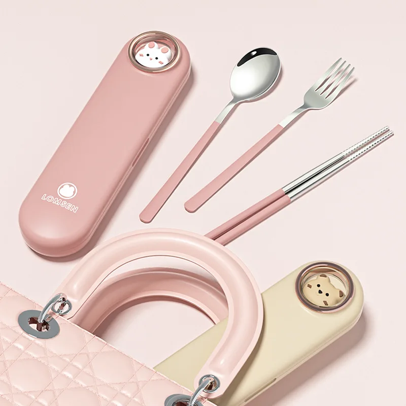 

304 Stainless Steel Chopsticks Spoon Fork Sets Korean Style Cutlery