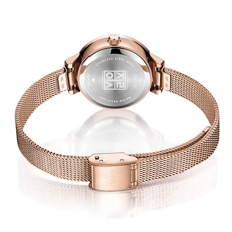 Micro‑set Zircon Julius Lady Women's Watch MIYOTA Fashion Hours Stainless Steel Bracelet Girl's Birthday Gift Box