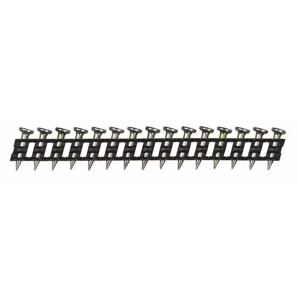 Collated Concrete Nail, 17/25 in L, 0.12 in, Zinc Plated, Flat Head, 15 Degrees, 1000 PK