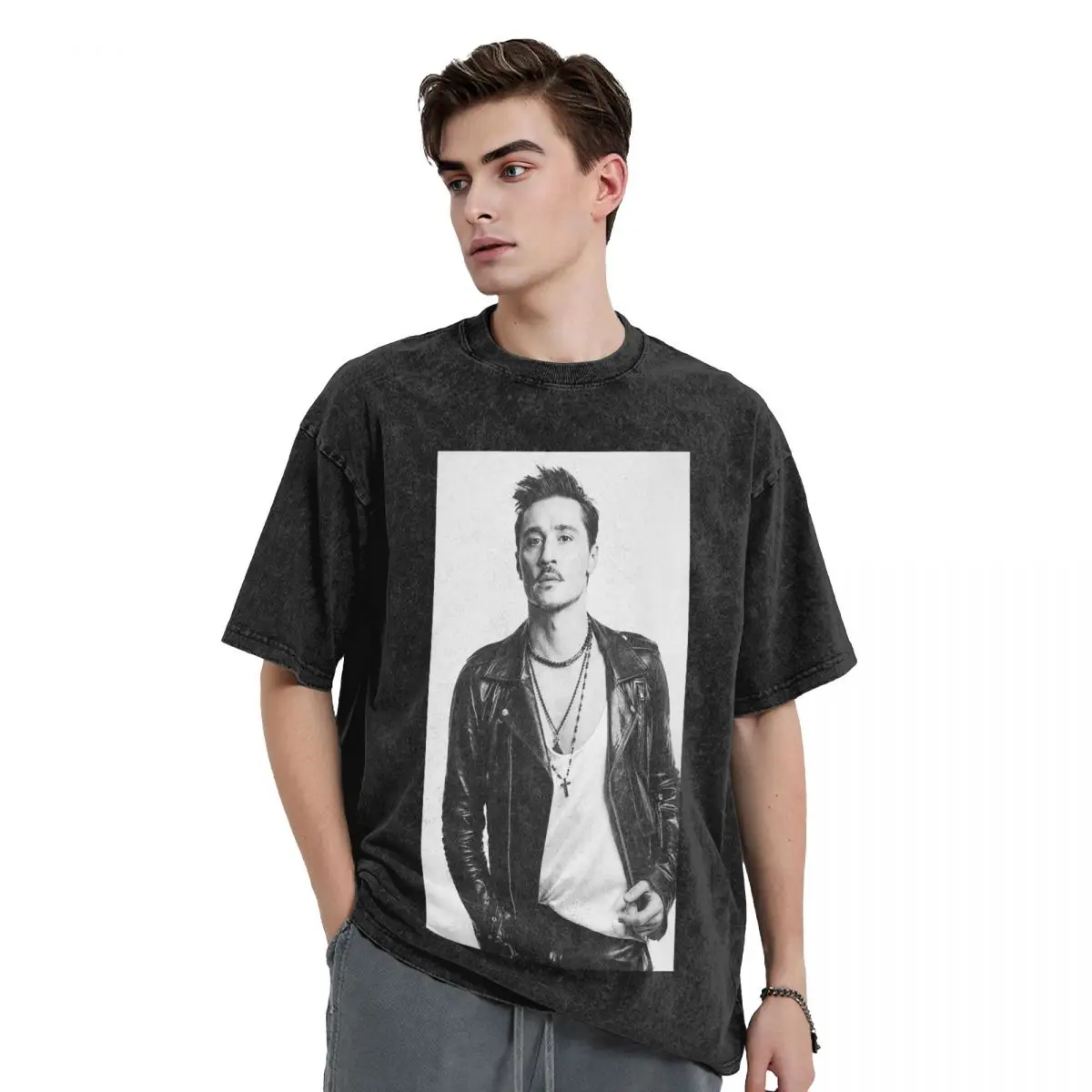 Hearmny Dima Bilan  Washed T Shirts Harajuku Short Sleeve Hip Hop T-Shirt Streetwear Tops Tees for Men Women