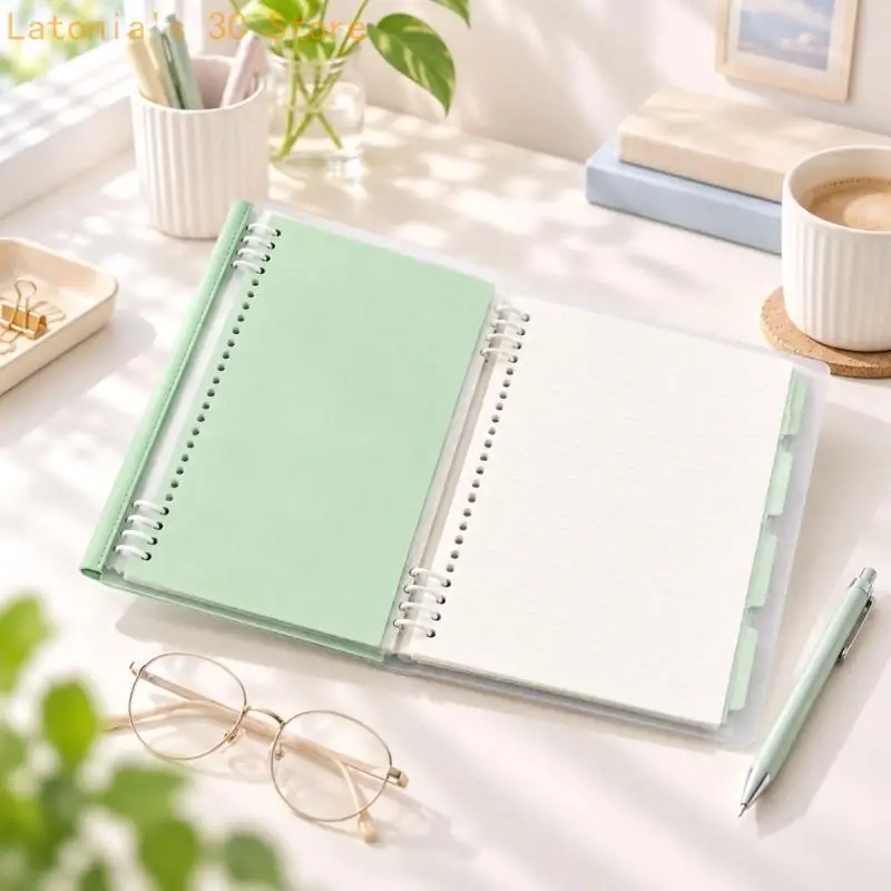 Loose-Leaf Writing Notebook, 60 Sheets Lined Flexible Softcover Paper Journal with Removable Pages for Scheduling X3UB