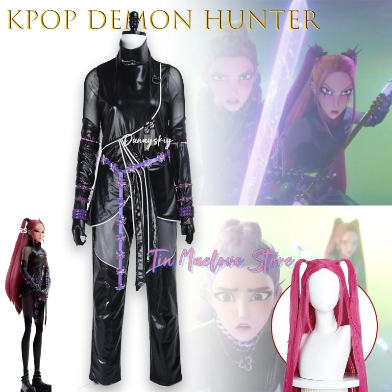 

Kpop Demon Hunters Mira Cosplay Huntrix コスプレ Disguise Women Girls Leather Top Pants Performance Suit Halloween Carnival Suit