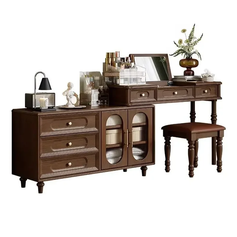

One-piece antique bedroom, bedside cabinet, corner French retro makeup table, desk