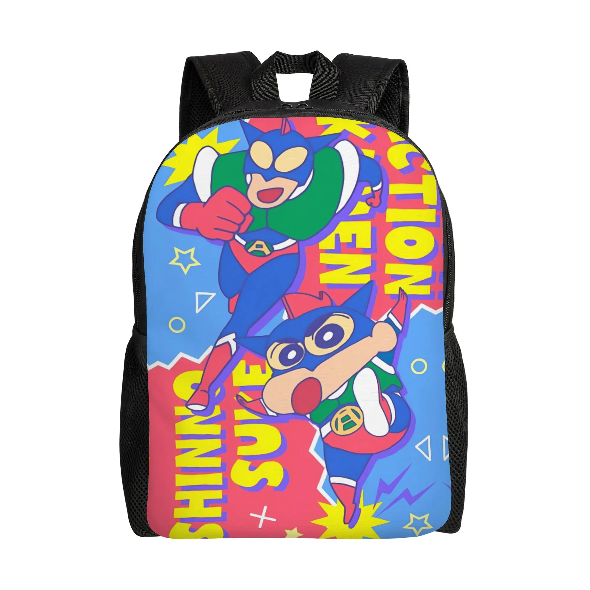 

Crayons Shins Chans Backpack for Men Women Waterproof College School Cartoon Bag Printing Bookbag