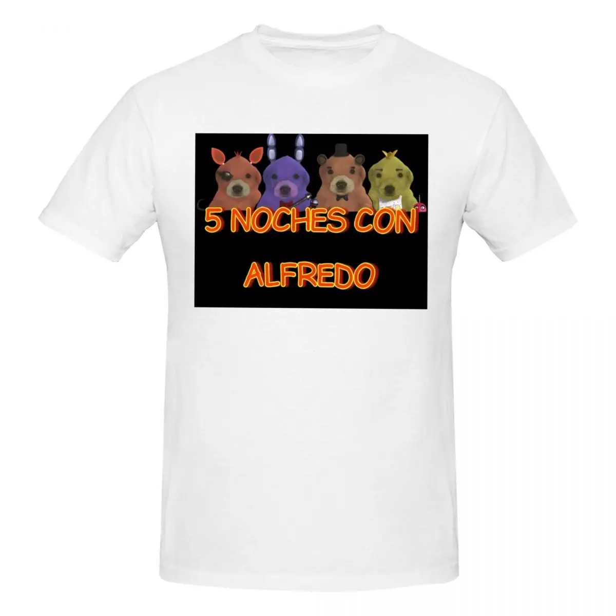 5 Noche Con Alfredo Men T-Shirt Classic Oversized T Shirts Men's Round Neck Cotton Tees Short Summer Male