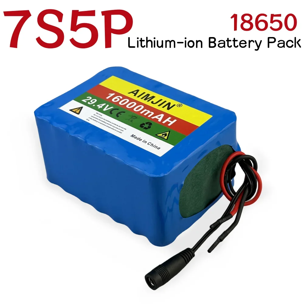 7S5P 18650 Lithium-ion Battery Pack 29.4V 16000mAh Rechargeable Battery Built-in BMS Suitable for Wheelchair Battery