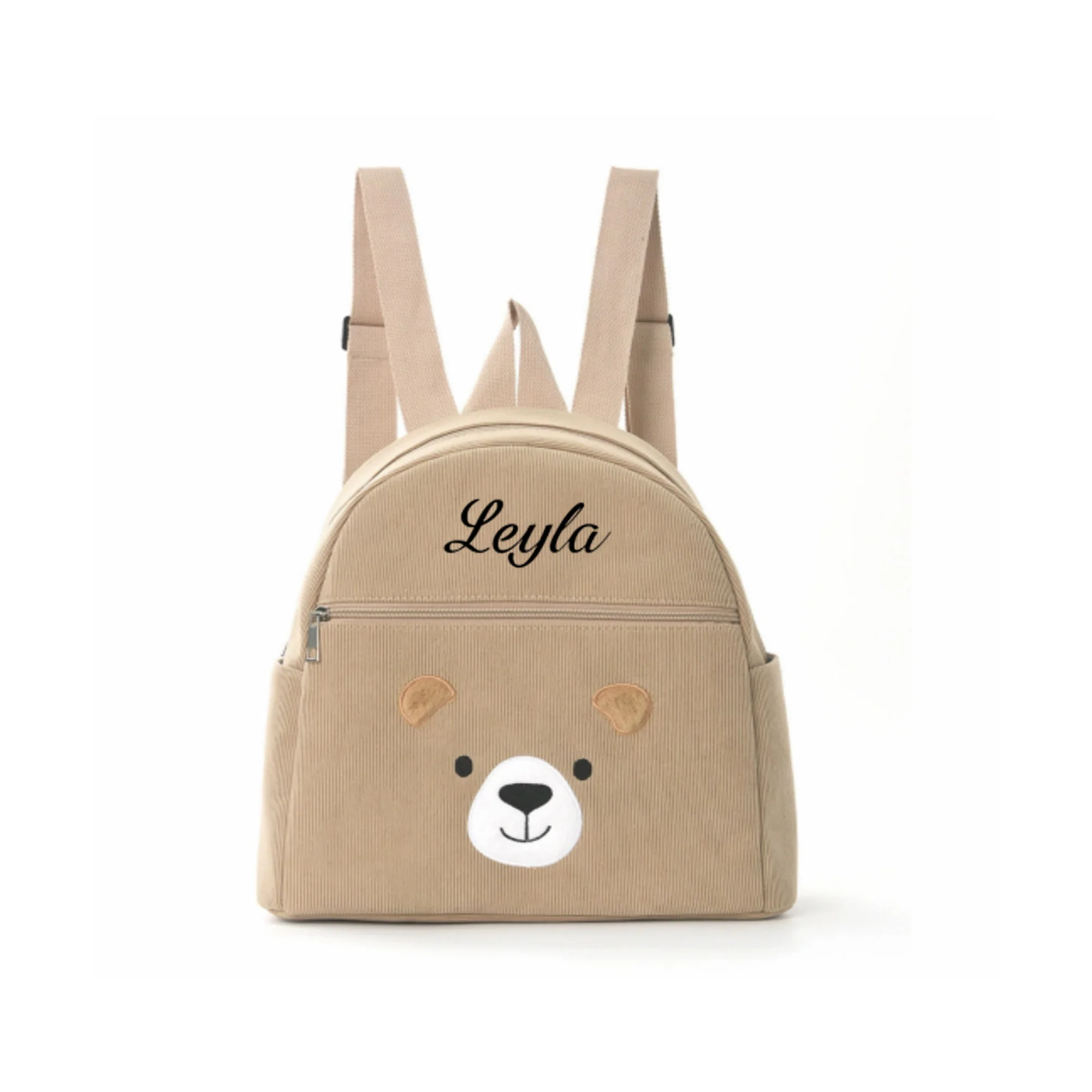 Personalized Name Corduroy Backpack For Student Leisure, Customized Cartoon Backpack, Mini Cute Children's Backpack