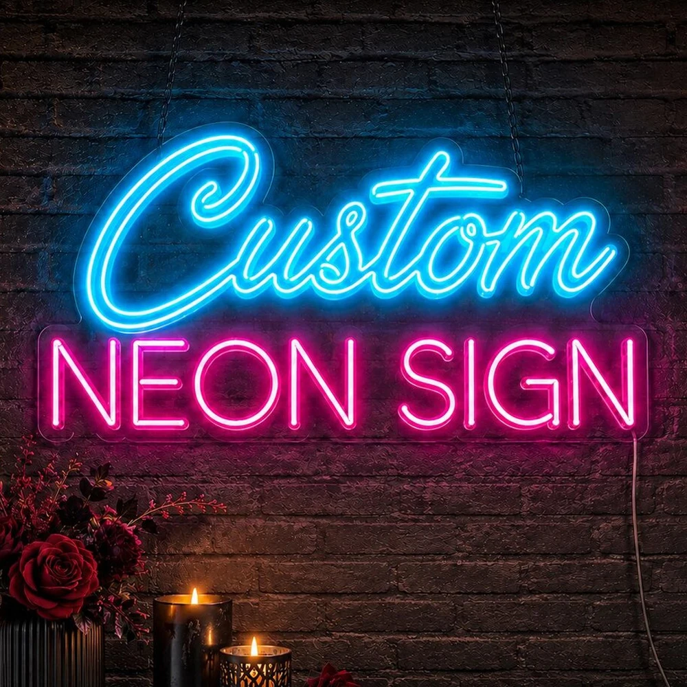Custom Neon Sign Personalized Acrylic Sign Illuminated Logo LED Sign for Bar Party Beauty Nail Shop Wall Decor Night Light Signs