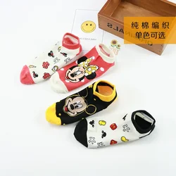 New Disney Minnie Women's Socks Cartoon Mickey Cute Spring Summer Japanese Short Boat Socks Breathable and Soft Girl Gift