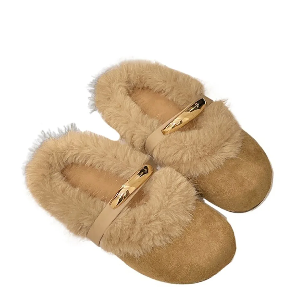 

Fashion Suede Leopard Print Warm Slippers Soft Round Head Coral Fleece Slippers Thick Bottom Casual Plush Slippers Women Indoor