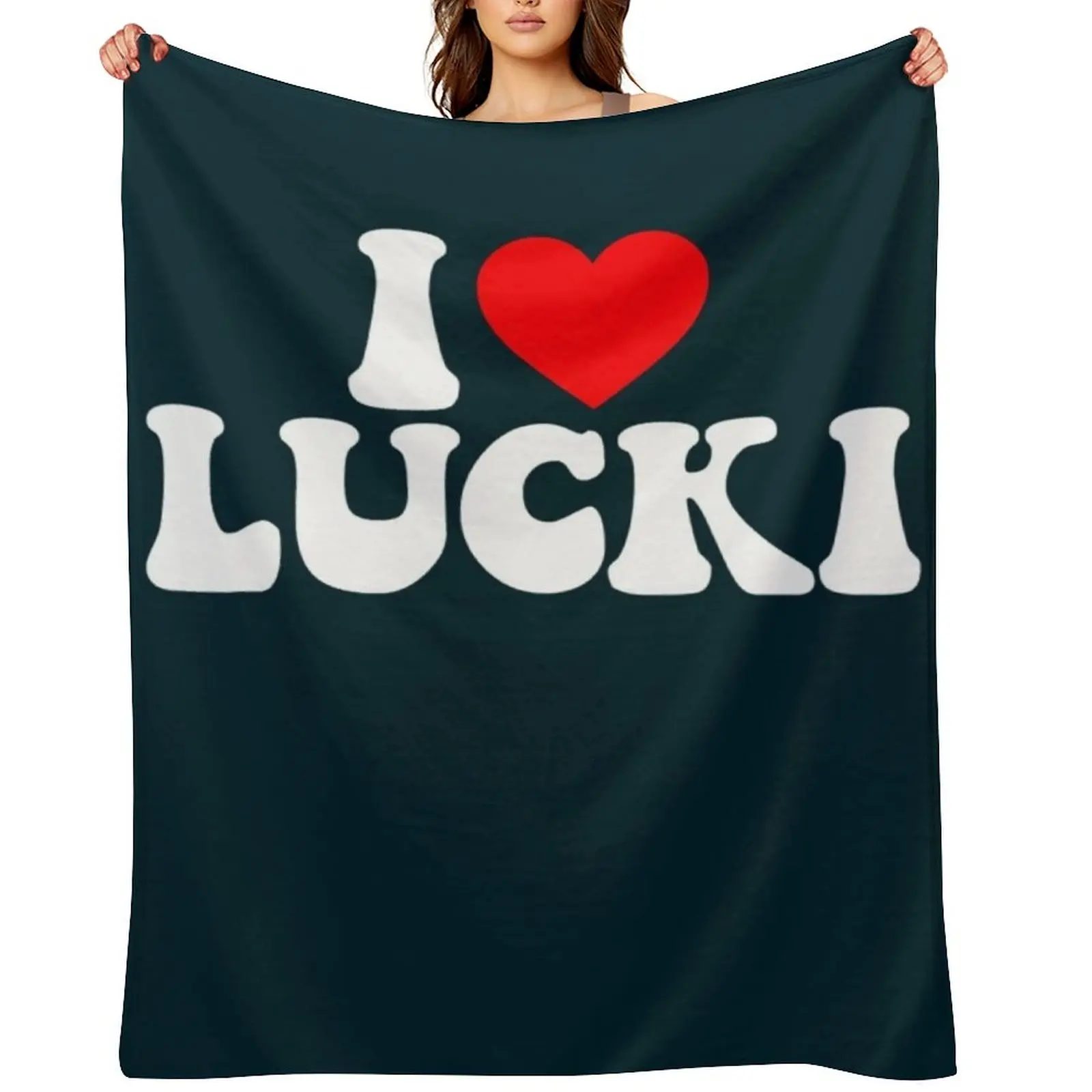 

I Love Lucki I Lucki Classic Throw Blanket Soft Big Luxury Personalized Gift warm winter Blankets