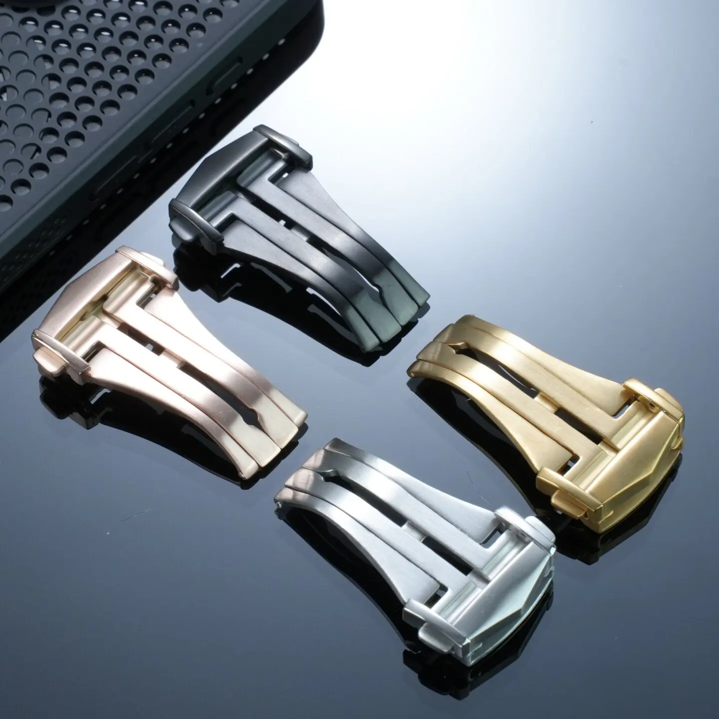 16–22mm Multi-Size Stainless Steel Butterfly Folding Clasps for Omega Seamaster 300, De Ville, and Speedmaster Strap Accessories