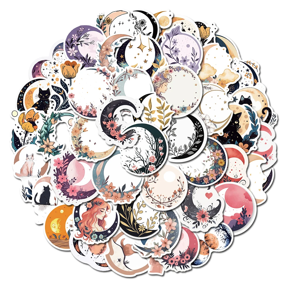 

Наклейки «Луна» и «Кот», 50 шт.