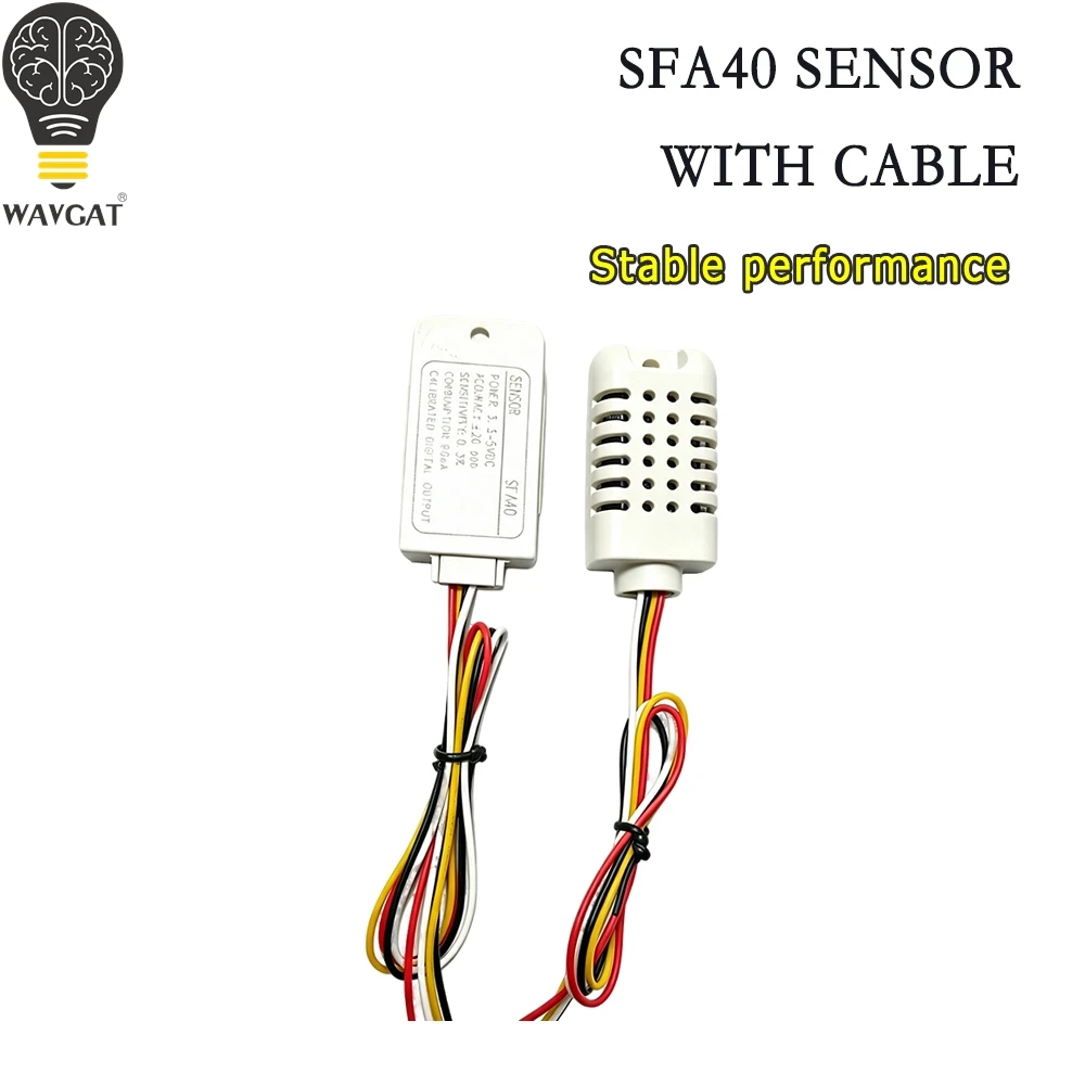 SFA40 Gas Sensor Module With Cable Formaldehyde Air Quality Detection Digital Output Air Ventilation Monitoring Sensor