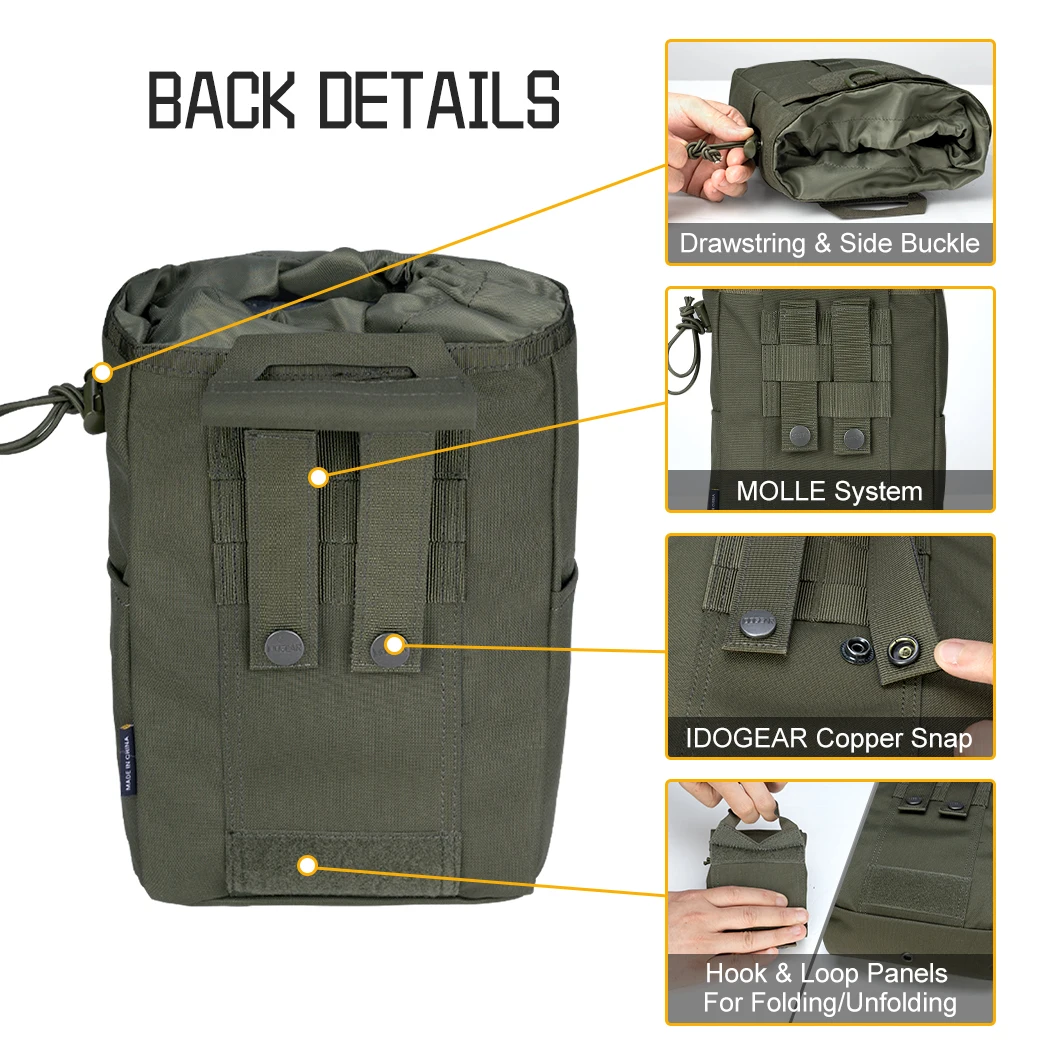 IDOGEAR 전술 덤프 파우치 MOLLE 드롭 파우치 - Tactical Dump Pouch Foldable Drop Bag 리뷰 및 가격