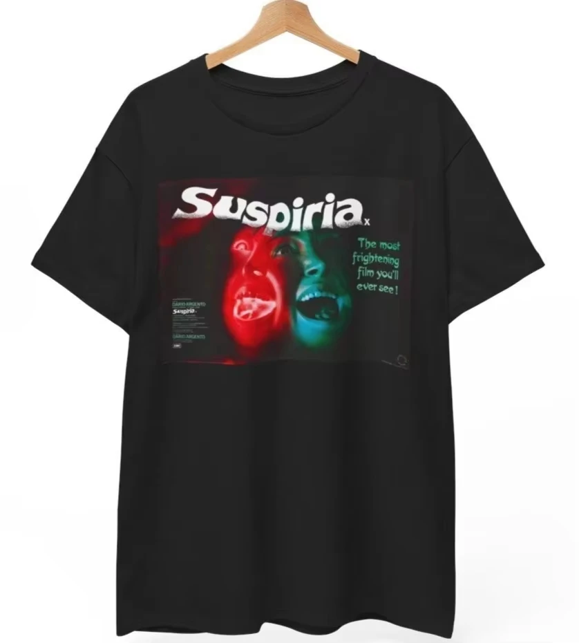 Suspiria 1977 T-shirt, Retro Horror Movie T-shirt, Classic Black Unisex Shirt - Casual Oversized Unisex Comfortable high quality