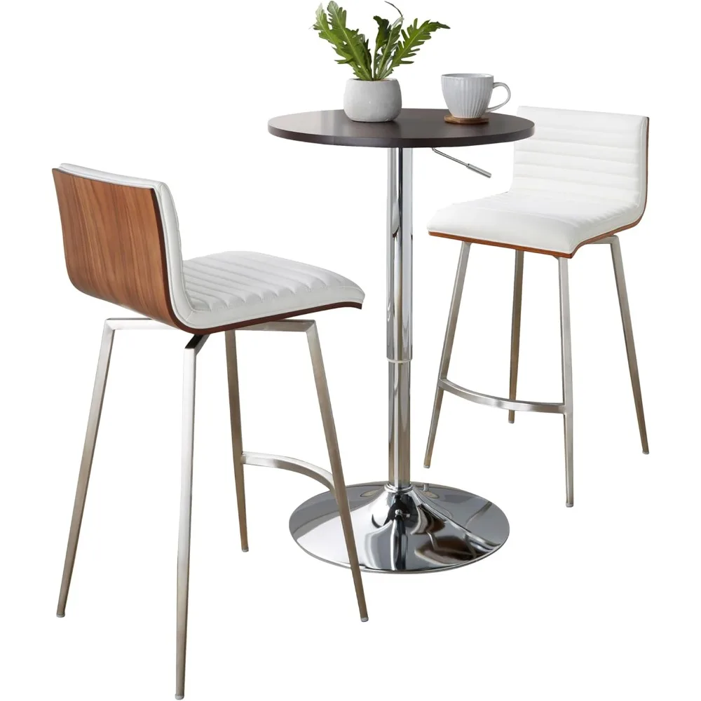 

Mason Swivel Adjustable Counter Height Dining 3 Piece Set, Pub Table and Stools, High Top Table Set for 2
