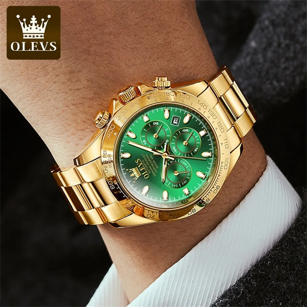 OLEVS 6638 Luxury Men Watches Classic Cosmometric Type Original Automatic Mechanical Watch for Man Waterproof Luminous Calendar