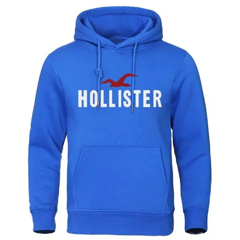 Hollister - Maglione girocollo con cappuccio da uomo e da donna Maglione casual stampato con stampa jumping Nuova collezione autunno/inverno