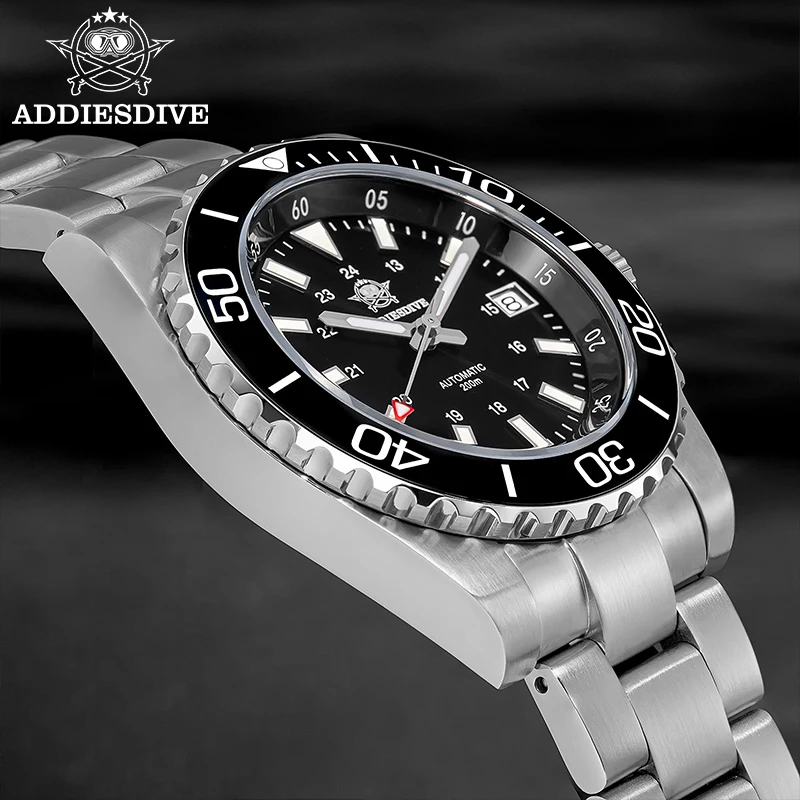 Addiesdive جديد ساعات رجالية اليابان 8215 ساعة ميكانيكية أوتوماتيكية الياقوت الزجاج مضيئة 200 متر مقاوم للماء الغوص ساعة اليد