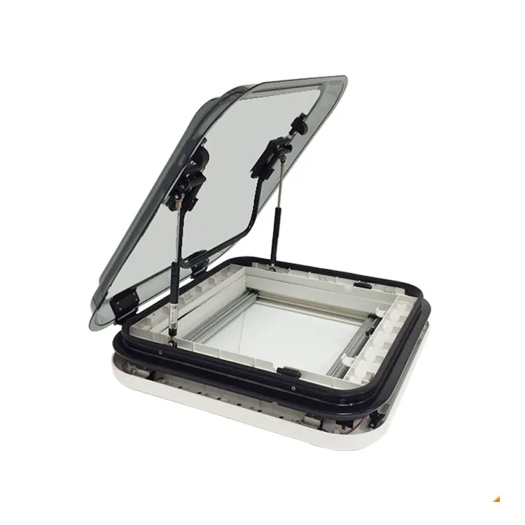 16SL rv window sunroof with LED Lights Double glazed anti-UV acrylic cover 500*500mm