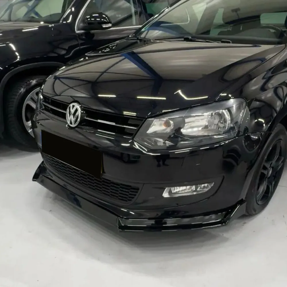 

3 шт. для VW Polo MK5 6R TSI TDI Standard Pre‐Facelift 2009-2014 автомобильный передний бампер сплиттер губ Bodykit тюнинг глянцевый черный спойлер