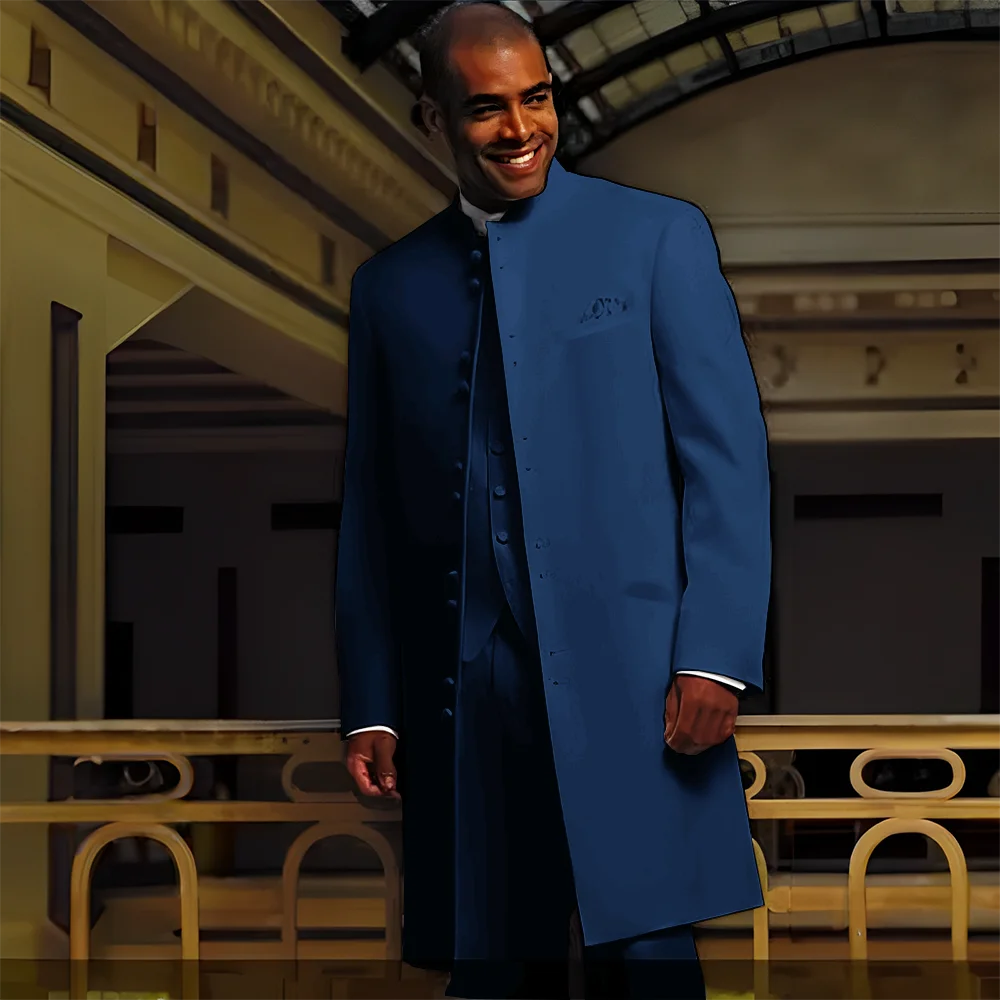 Veste et pantalon longs imbibés pour hommes, smoking de marié de mariage, blazer à simple boutonnage, style indien, personnalisé, ensemble de 3