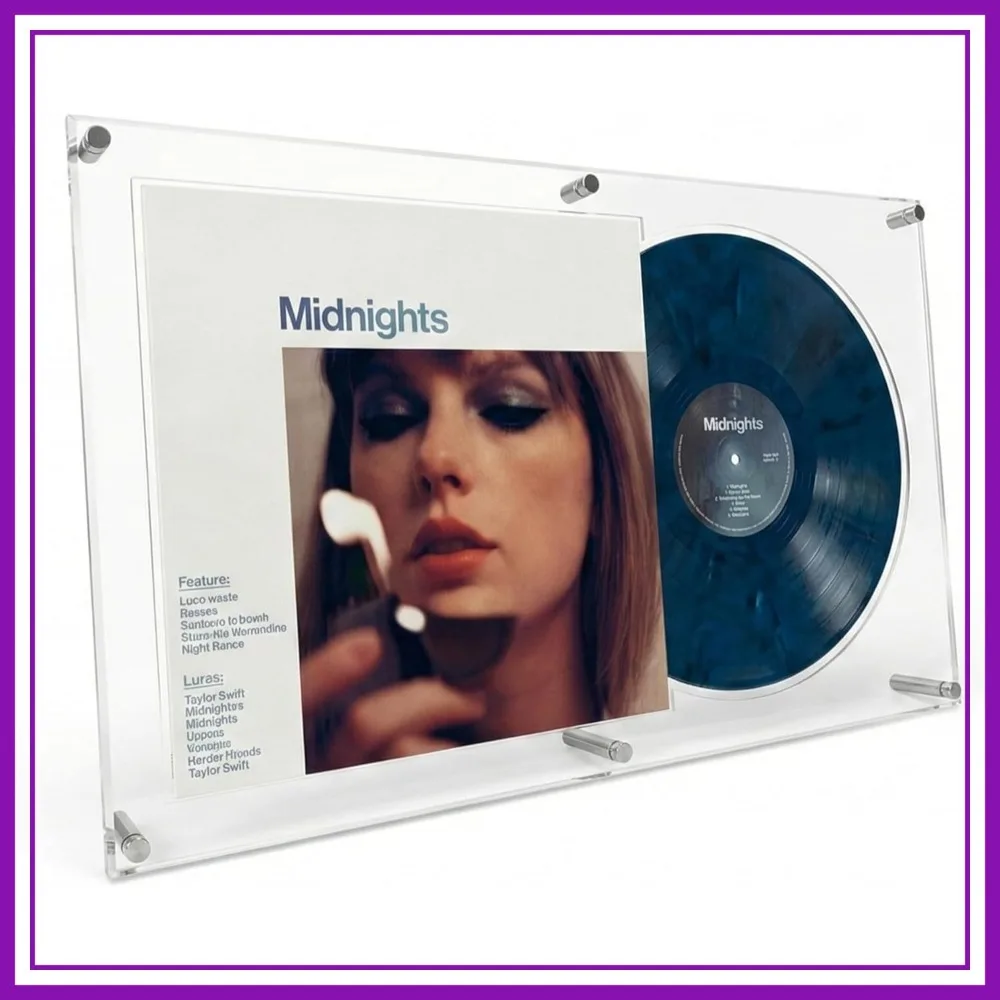 

Acrylic Vinyl Record Display Frame 23.2x14.6in Side-by-Side Album Frames HD Clear Wall Mount & Tabletop Stand Fits Standard LP Covers