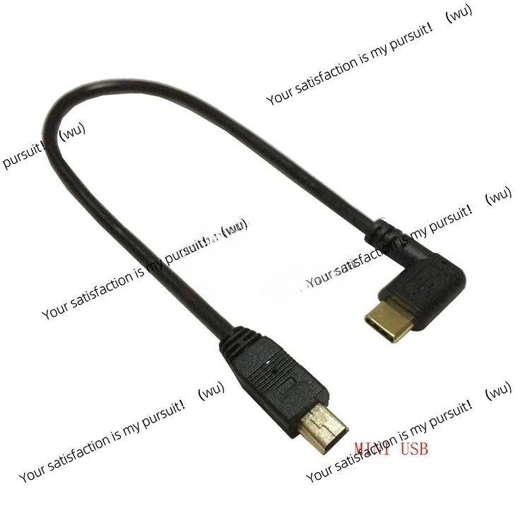 ZOCI-25cm Micro Mini USB Cable 5 Pin Male to Male USB 3.1 Type C Elbow to Mini Micro USB 2.0 OTG Data Adapter Converter