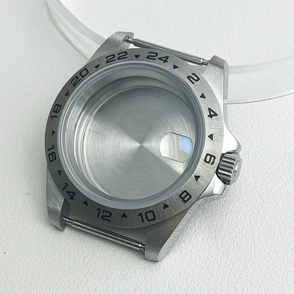 39 مللي متر حافظة اكسبلورر ساعة اكسسوارات الياقوت الزجاج الفولاذ المقاوم للصدأ اكسسوارات nh35 nh34 حركة 28.5 مللي متر الطلب