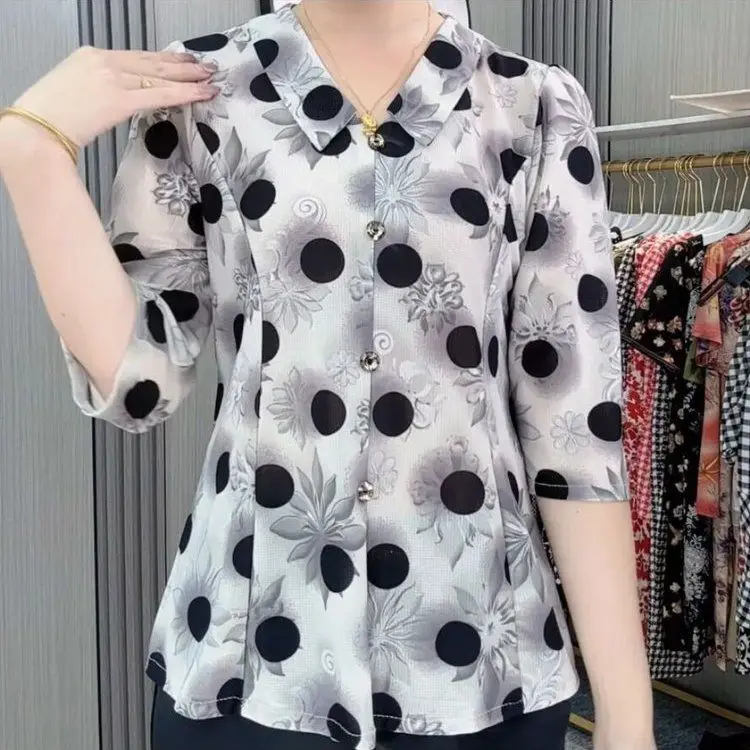 Neue Sommer Modische und Stilvolle Lose Casual Mittleren Alters und Ältere Mutter der Temperament Kurzarm Top