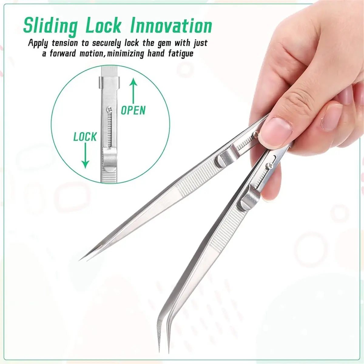 

4PCS Grabber Tool Holder Set Jeweler'S Pick Up Sprinkle Pen 4 Claw Piercing Ball Jewelry Locking Tweezers [2026 MOCC]