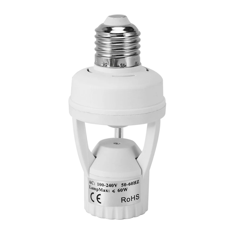 AC 110-220V 360 Degrees Pir Induction Motion Sensor IR Infrared Human E27 Plug Socket Switch Base Led Bulb Lamp Holder-SPMI