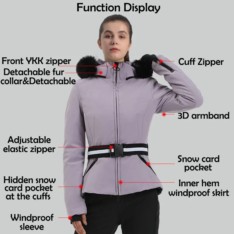 Snowboard Jackets 2025 Mountain Winter Hooded Woman Snow Jackets Outdoor Skiing Jacket Sports Outerwear Windproof Warm Tracksuit