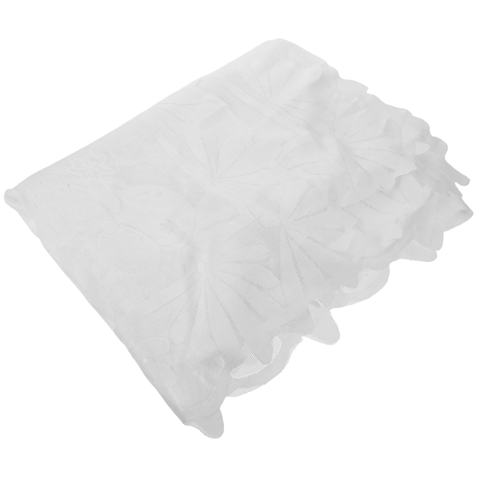 

White Lace Christmas Tablecloth Rectangle 140x220cm Polyester Table Cover Wedding Winter Holiday Party Dining Overlay Decor