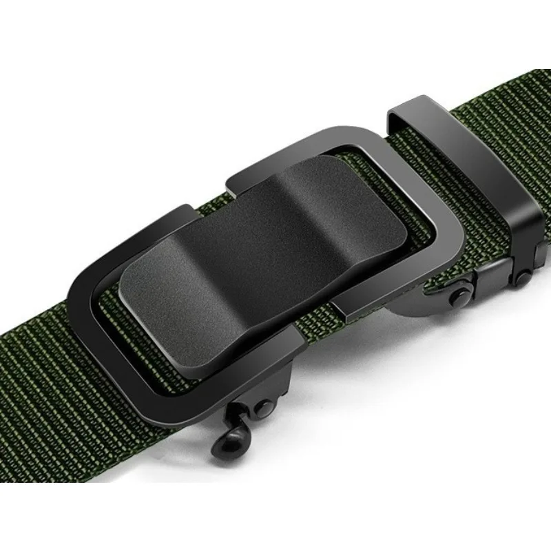 2025 New Men's Canvas Webbing Belt Automatic Metal Click Buckle Outdoor Sports Work Casual Waistband Durable Male Accessory ﻿