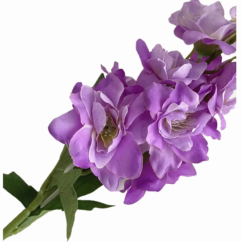 5pcs Artificial Larkspur Flower Branch Silk Hyacinth Blue Purple White Pink Delphinium image 6