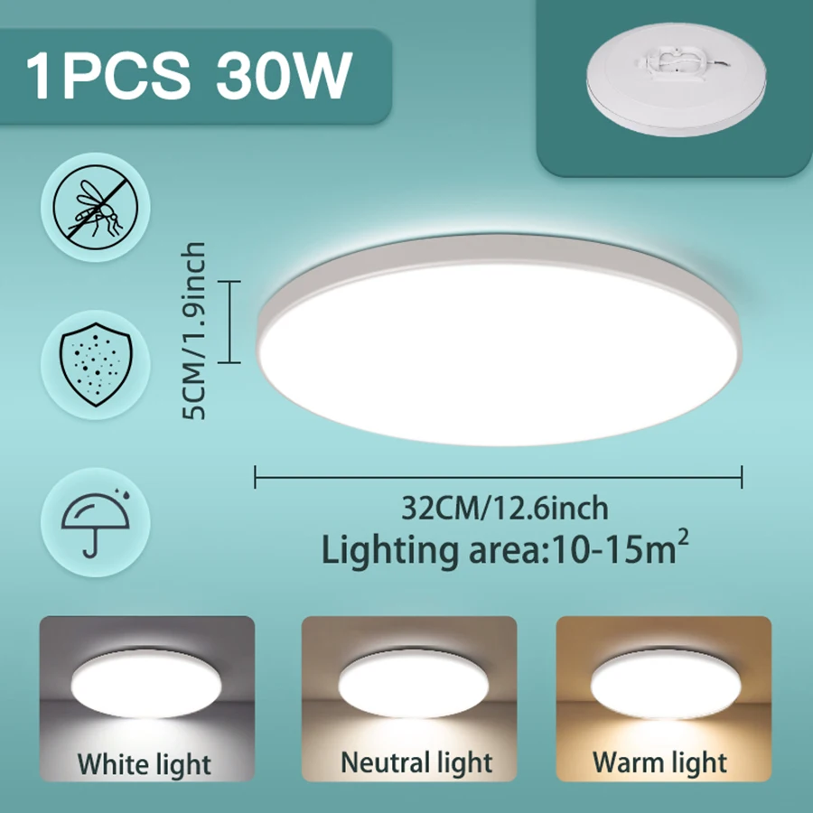 Ledシーリングライト現代の天井灯220v照明器具15ワット20ワット30