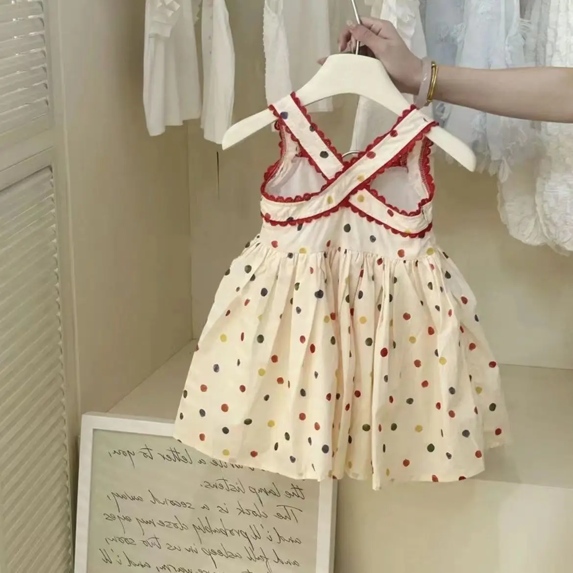 Girls Casual Dresses Colorful Polka Dot Print Halter Dress Princess Dress for Girls Kids Clothes Toddler Girl Clothes