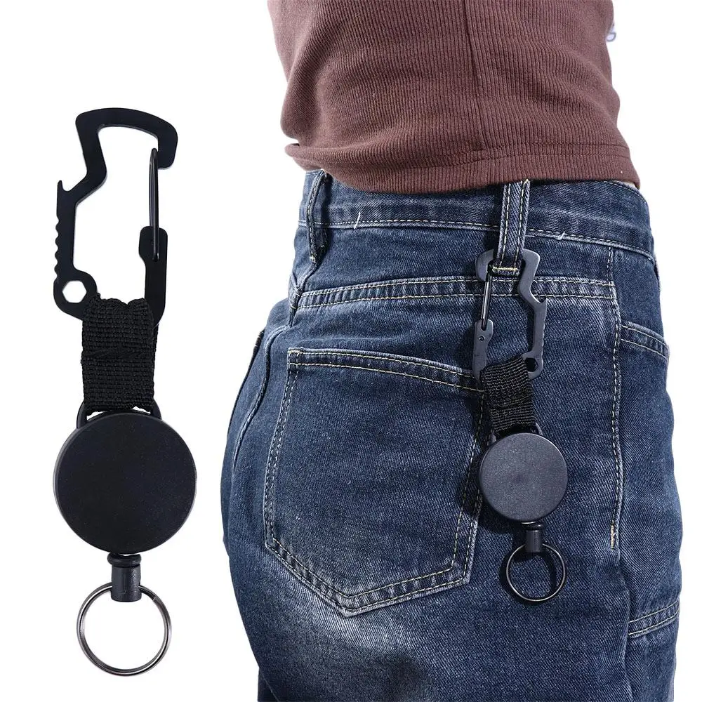 

Name Tag Card ID Lanyard Office Supplies Opener Carabiner Retractable Keychain Key Ring Clips Badge Reel Badge Holder Clip